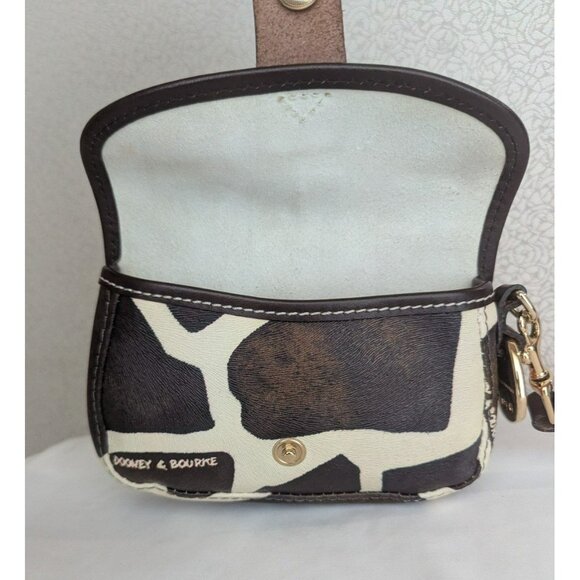 Dooney & Bourke Giraffe Print Wristlet Wallet Brown Cream/Off White Gold - Picture 9 of 12